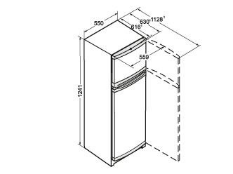 Maattekening LIEBHERR koelkast CT2131-21
