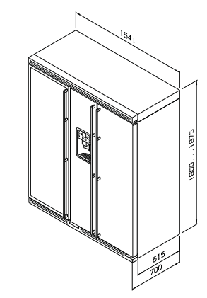 Maattekening O+F Amerikaanse koelkast W65LKGS CV